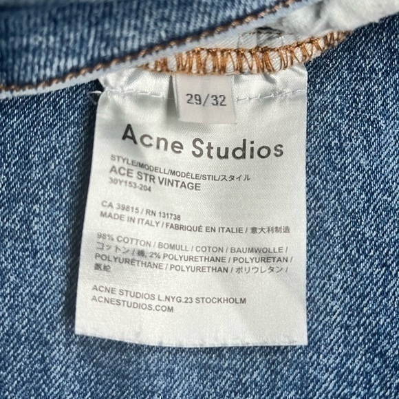ACNE STUDIOS | Ace Stretch Vintage Stretch -washed indigo - Size W29  /L29‌‌‌‌‌ - Picture 12 of 14
